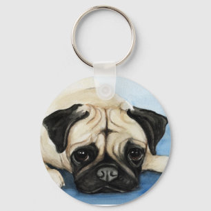 "Pug" Dog Art Keychain