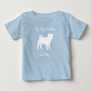 Pug Dog Baby Shower Blue Puppy Boy T-Shirt