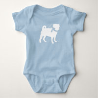 Pug Dog Baby Shower Boy Blue with Bow