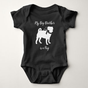 Pug Dog Baby Shower Grey Puppy Gender Neutral Bodysuit