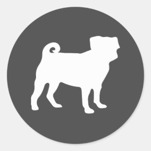 Pug Dog Baby Shower Grey Puppy Gender Neutral Classic Round Sticker