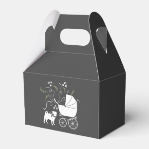Pug Dog Baby Shower Grey Puppy Gender Neutral Favour Box