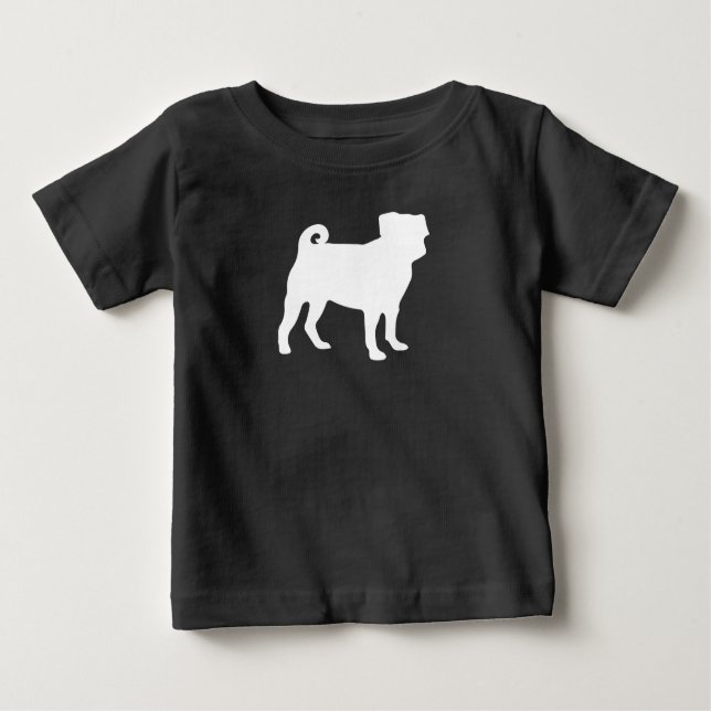 Pug Dog Baby Shower Grey Puppy Gender Neutral T-Shirt (Front)