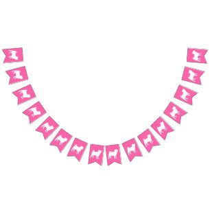 Pug Dog Baby Shower Pink Puppy Girl Bunting