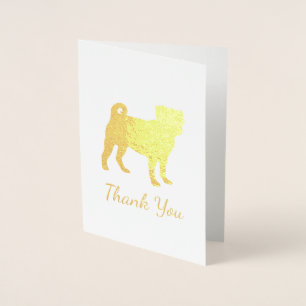 Pug Dog Baby Shower Pink Puppy Girl Foil Card