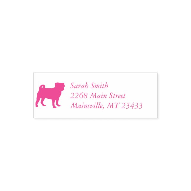 Pug Dog Baby Shower Pink Puppy Girl Self-inking Stamp (Design)