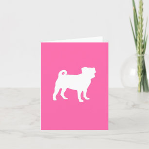 Pug Dog Baby Shower Pink Puppy Girl Thank You Card