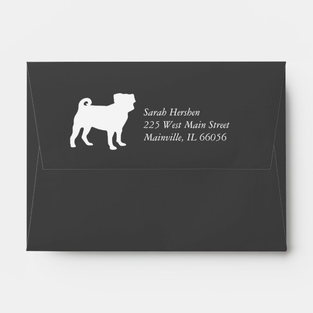 Pug Dog Baby Shower Theme Puppy Gender Neutral Envelope (Back (Top Flap))