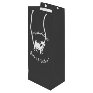 Pug Dog Baby Shower Theme Puppy Gender Neutral Wine Gift Bag