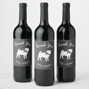 Pug Dog Baby Shower Theme Puppy Gender Neutral Wine Label
