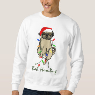 Pug Dog Bah Humpug Funny Christmas Sweatshirt