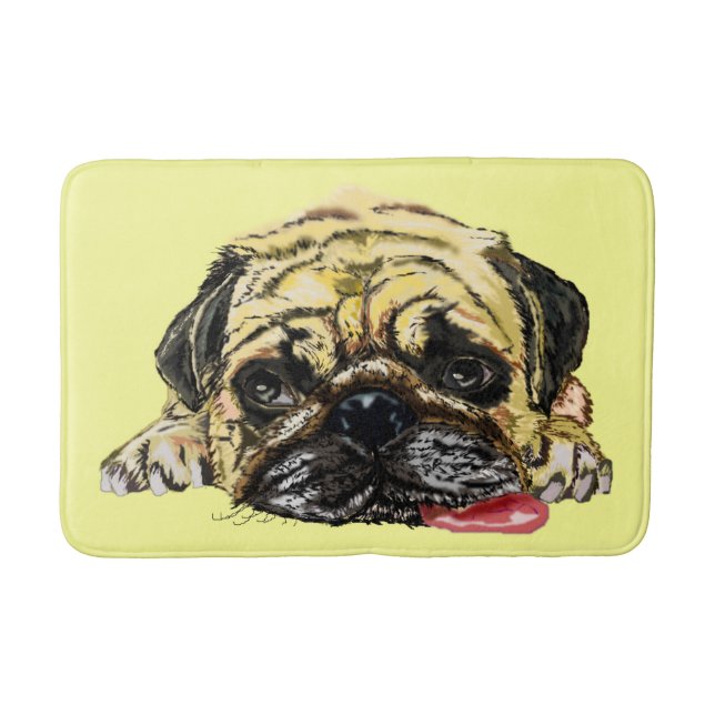 Pug Dog Bath Mat (Front)