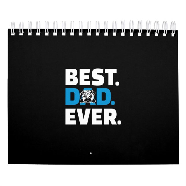 Pug Dog Best Dad Ever Calendar (Cover)