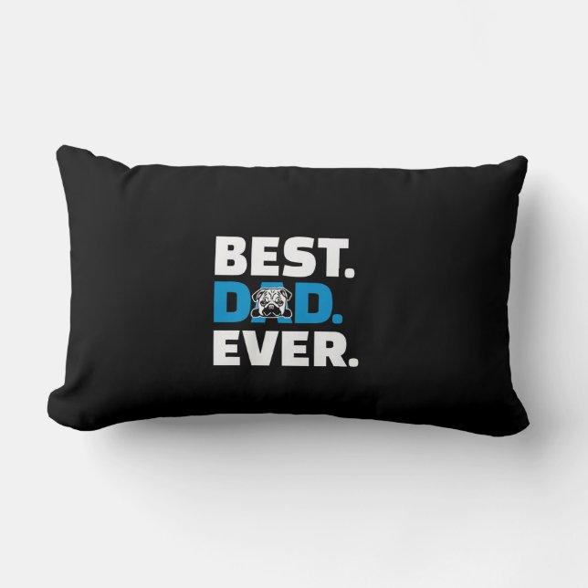 Pug Dog Best Dad Ever Lumbar Cushion (Front)