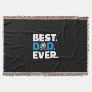 Pug Dog Best Dad Ever Throw Blanket