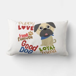 Pug Dog Best Friend Lumbar Cushion