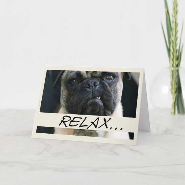 Pug Dog Birthday Card (Front)