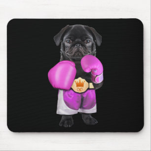 Pug Dog Boxing Funny Fitness Gym Workout  Mouse Pad