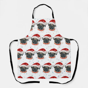 Pug Dog Breed Christmas Stars Apron