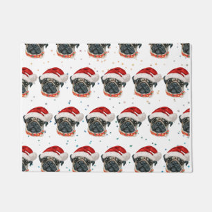 Pug Dog Breed Christmas Stars Doormat