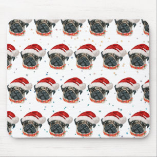 Pug Dog Breed Christmas Stars Mouse Pad