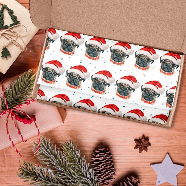 Pug Dog Breed Christmas Stars Tissue Paper (Creator Uploaded)