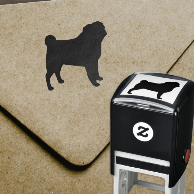Pug Dog Breed Silhouette Self-inking Stamp (Creator Uploaded)