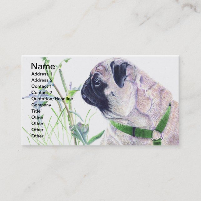 Pug Dog Business Cards (Front)