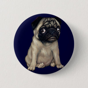 Pug Dog Button