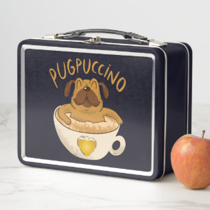 Pug Dog Caffeine Lover Design Metal Lunch Box