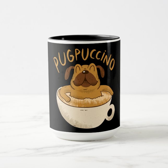 Pug Dog Caffeine Lover Design Mug (Center)