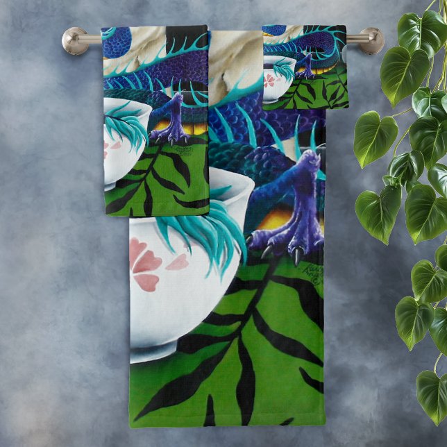 Pug Dog Chinese Dragon Bath Towel Set (Creator Uploaded)