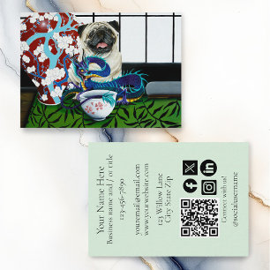 Pug Dog Chinese Dragon Business Card