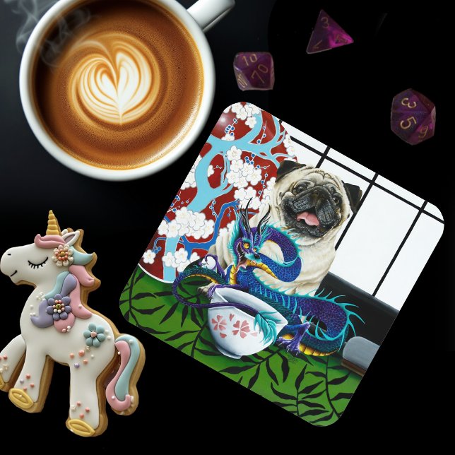 Pug Dog Chinese Dragon Coaster (Creator Uploaded)