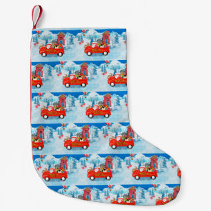 Pug Dog Christmas Delivery Truck Snow Small Christmas Stocking