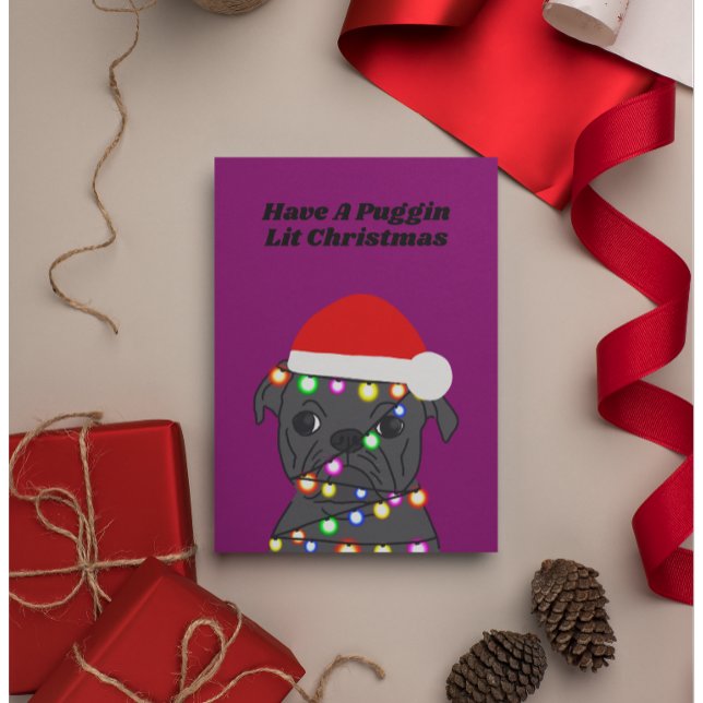 Pug Dog Christmas  Holiday Card (Creator Uploaded)