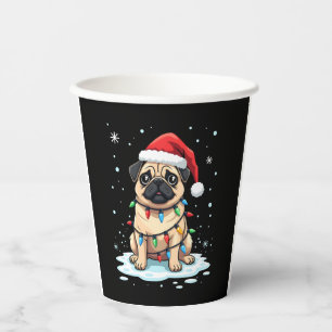 Pug Dog Christmas Men Women (2) Paper Cups