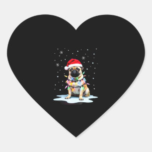 Pug Dog Christmas Men Women (3) Heart Sticker