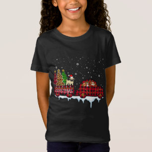 Pug Dog Christmas Red Plaid Leopard Truck Santa Xm T-Shirt