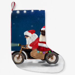 Pug Dog Christmas Santa Claus Small Christmas Stocking
