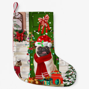 Pug Dog Christmas  Small Christmas Stocking