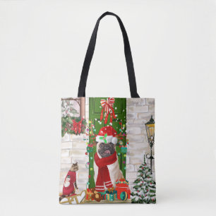 Pug Dog Christmas  Tote Bag