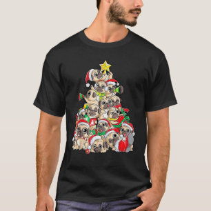 Pug Dog Christmas Tree Dog Santa Xmas Dogmas Pajma T-Shirt
