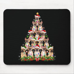 Pug Dog Christmas Tree Lights Funny Xmas Men Women Mouse Pad