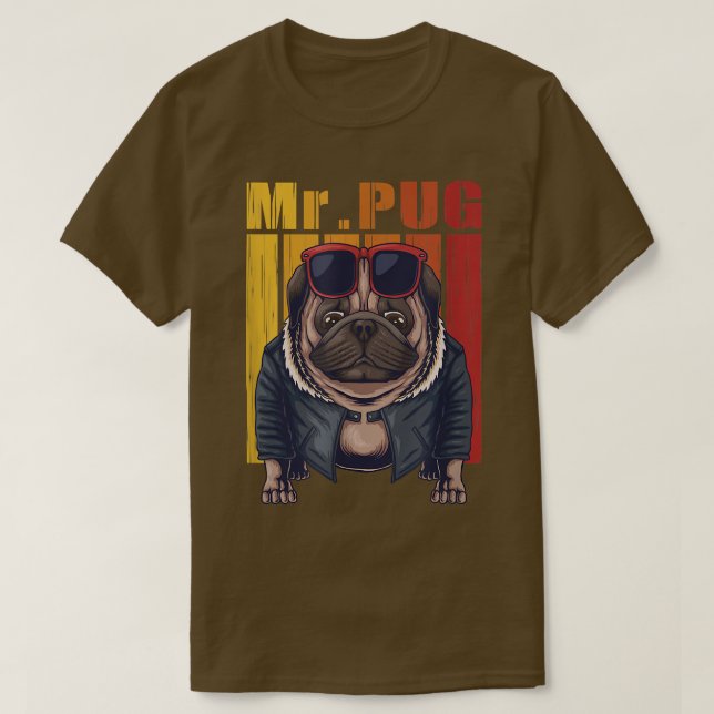 pug dog cool vector illustration  T-Shirt (Design Front)