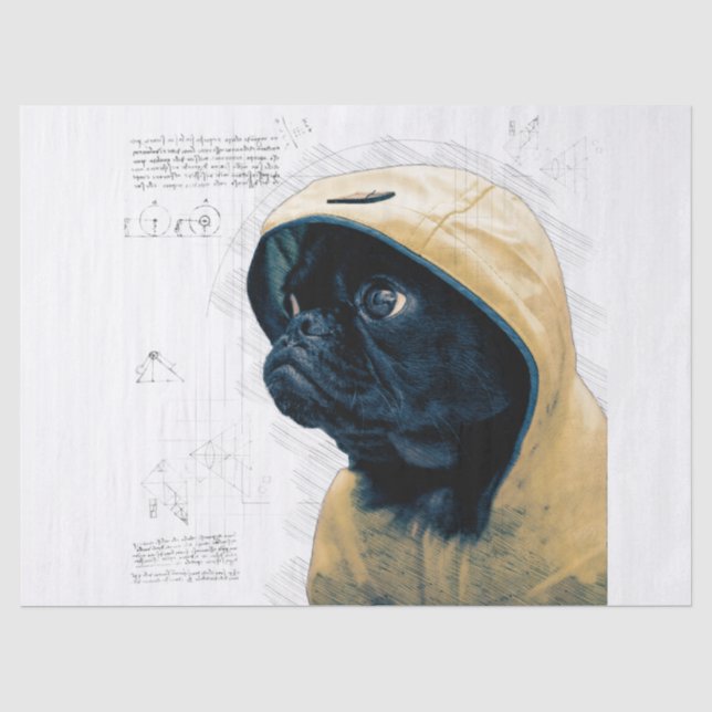 Pug Dog Decoupage Tissue Paper (Front)