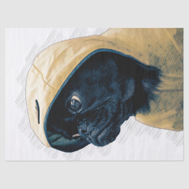 Pug Dog Decoupage Tissue Paper (Front)