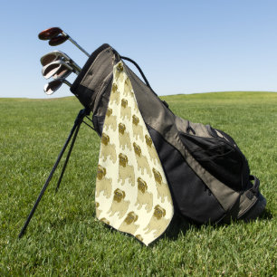 Pug Dog Design Any Colour Background Golf Towel