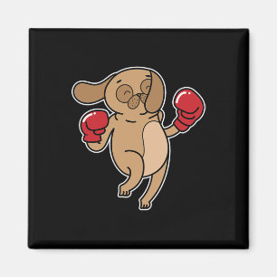 Pug Dog Does Boxing Magnet