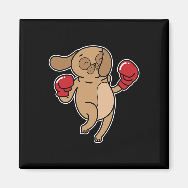 Pug Dog Does Boxing  Magnet (Front)